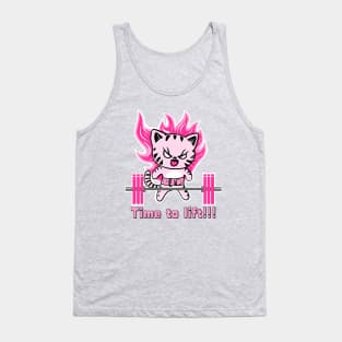 Weight lifting cat, gym girl, fitness girl Tank Top